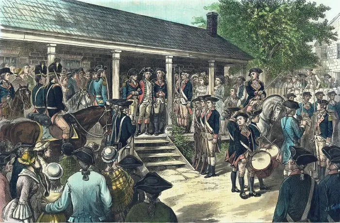 Framed Print : Soldiers Exiting Tavern with Traitor Major Andre Framed Print : Soldiers Exiting Tavern with Traitor Major Andre