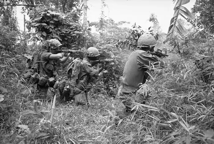 Framed Print : Soldiers Firing into the Brush Framed Print : Soldiers Firing into the Brush