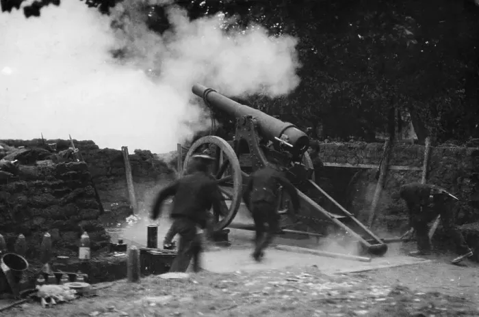 Framed Print : Soldiers Firing Smoking Canon Framed Print : Soldiers Firing Smoking Canon
