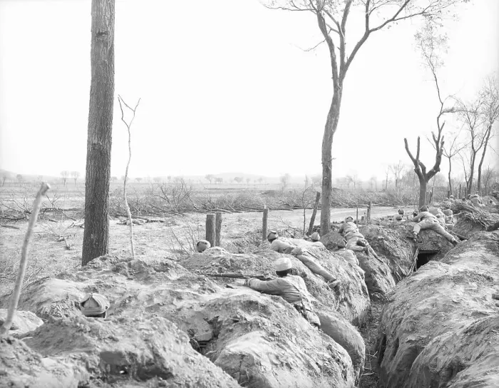 Framed Print : Soldiers Firing From Trench Framed Print : Soldiers Firing From Trench