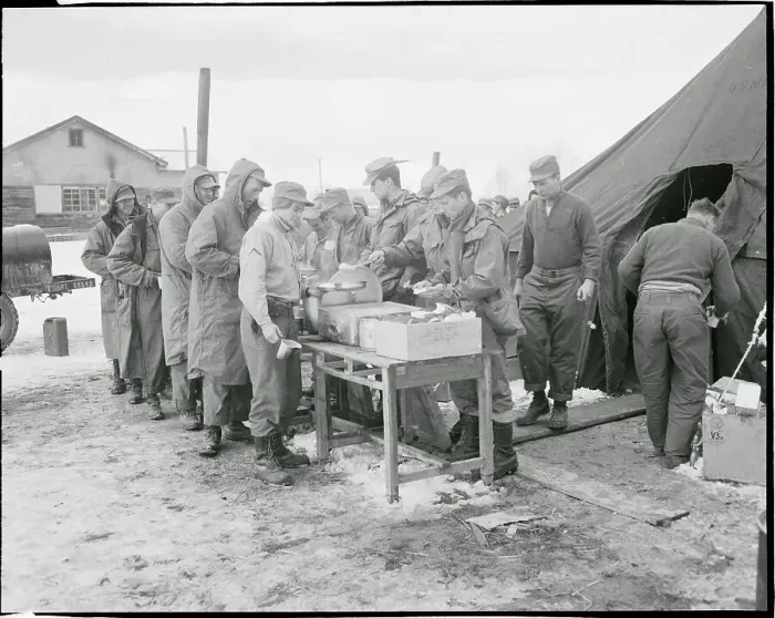 Framed Print : Soldiers in Food Line Framed Print : Soldiers in Food Line
