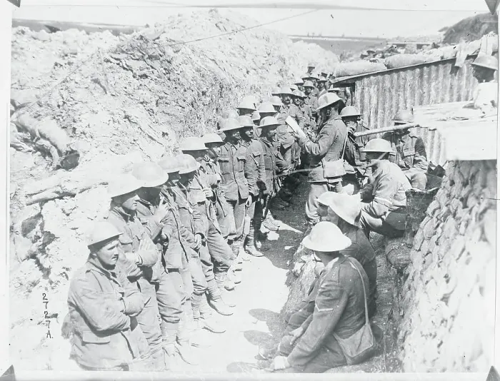 Framed Print : Soldiers in Formation in Trench Framed Print : Soldiers in Formation in Trench