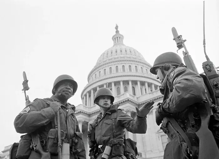 Framed Print : Soldiers Guarding Capitol Building Framed Print : Soldiers Guarding Capitol Building