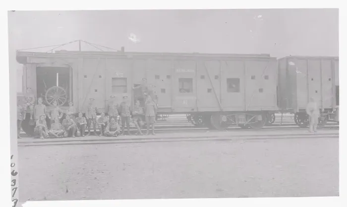 Framed Print : Soldiers Guarding Train Framed Print : Soldiers Guarding Train