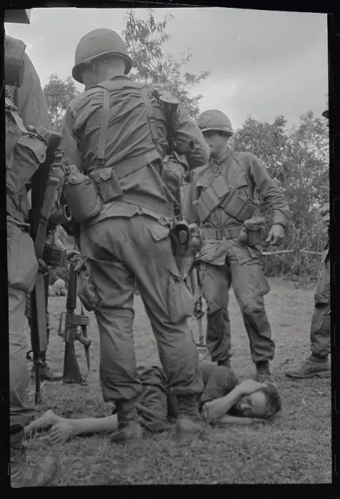 Framed Print : Soldiers Interrogating Viet Cong Suspect Framed Print : Soldiers Interrogating Viet Cong Suspect