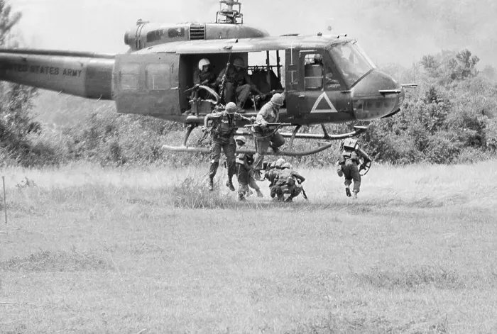 Framed Print : Soldiers Jump from Helicopters Framed Print : Soldiers Jump from Helicopters