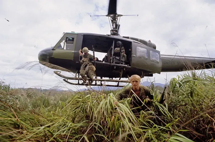 Framed Print : Soldiers Jumping From Helicopter, Vietnam Framed Print : Soldiers Jumping From Helicopter, Vietnam