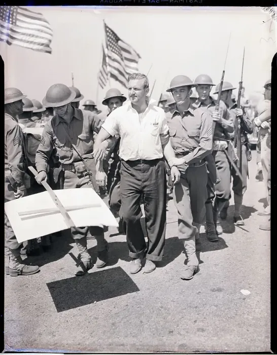Framed Print : Soldiers Lead Away Striking Worker Framed Print : Soldiers Lead Away Striking Worker