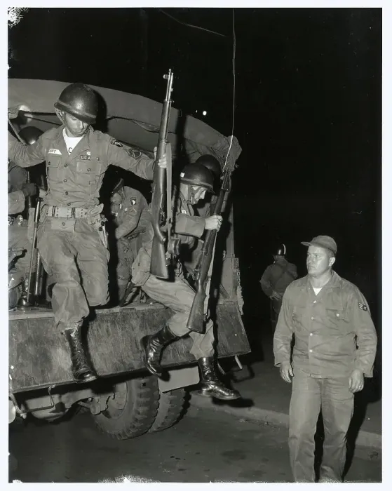 Framed Print : Soldiers Leaving Back of Truck Framed Print : Soldiers Leaving Back of Truck