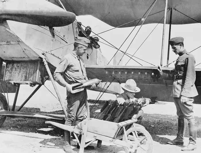 Framed Print : Soldiers Loading Bombs onto Plane Framed Print : Soldiers Loading Bombs onto Plane