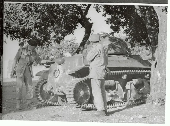 Framed Print : Soldiers Looking at Tank Framed Print : Soldiers Looking at Tank