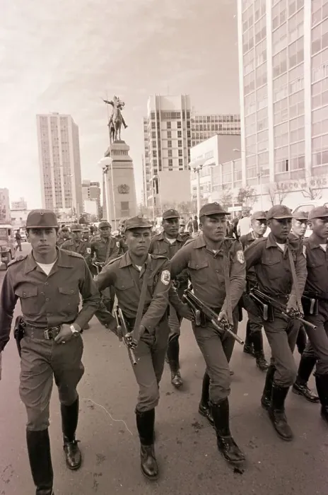 Framed Print : Soldiers March in Parade in La Paz Framed Print : Soldiers March in Parade in La Paz
