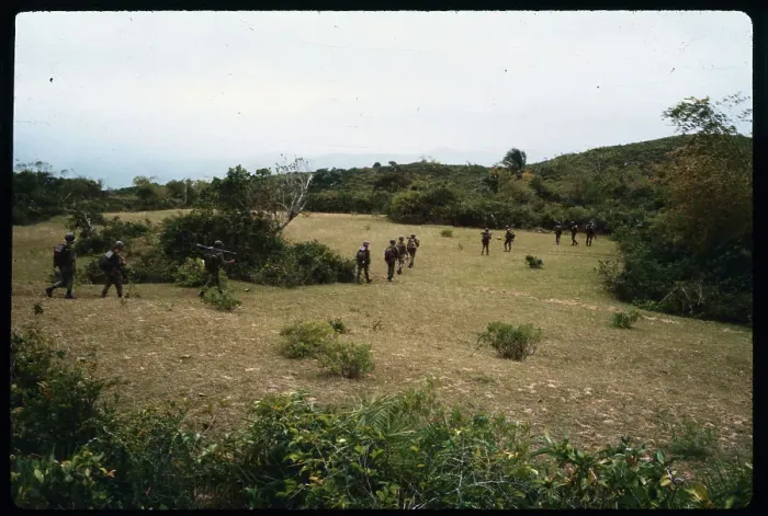 Framed Print : Soldiers Marching Across a Field Framed Print : Soldiers Marching Across a Field