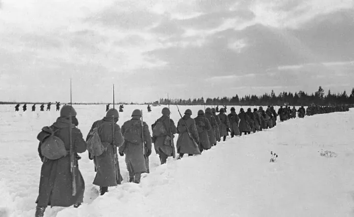 Framed Print : Soldiers Marching Over Snow Framed Print : Soldiers Marching Over Snow