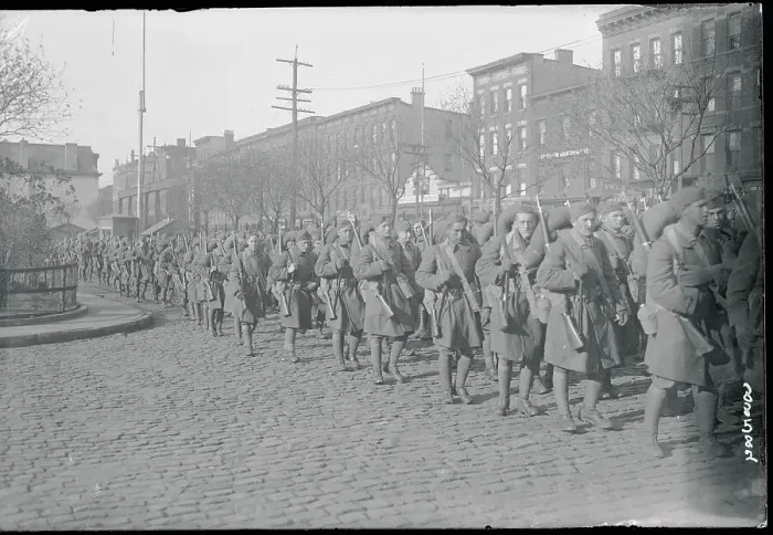 Framed Print : Soldiers Marching in Street Framed Print : Soldiers Marching in Street