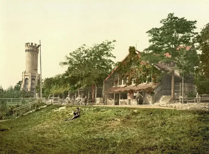 Framed Print : Soldiers Monument in Jena, Thuringia, c. 1890, Germany, Historic, digitally restored reproduction from a 19th century original Framed Print : Soldiers Monument in Jena, Thuringia, c. 1890, Germany, Historic, digitally restored reproduction from a 19th century original