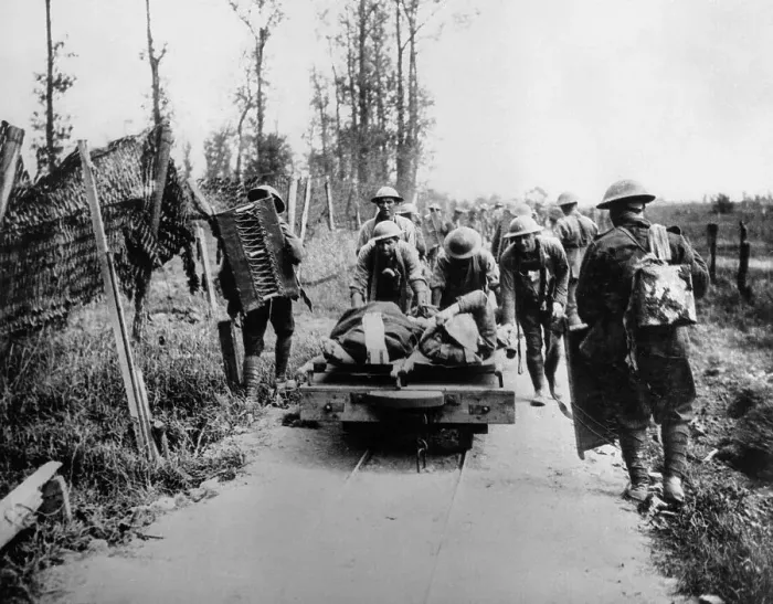 Framed Print : Soldiers Moving Bodies on Cart Framed Print : Soldiers Moving Bodies on Cart