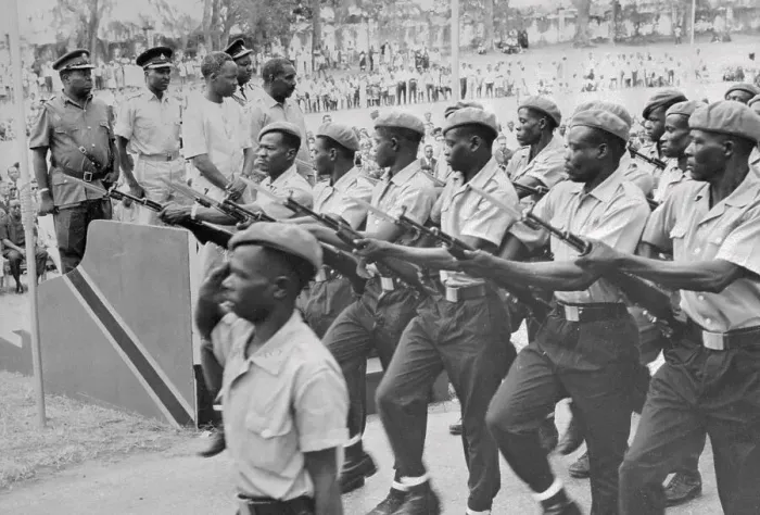 Framed Print : Soldiers Being Observed by Tanzanian Leaders Framed Print : Soldiers Being Observed by Tanzanian Leaders
