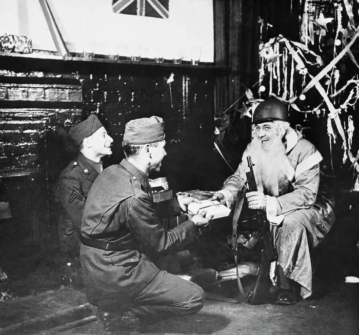 Framed Print : Soldiers Participating in Christmas Cheer Framed Print : Soldiers Participating in Christmas Cheer