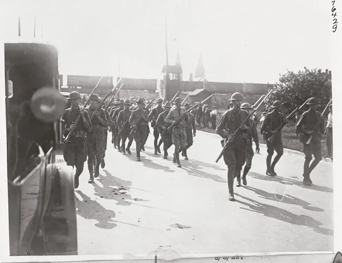 Framed Print : Soldiers Passing with Weapons in Riot Zone Framed Print : Soldiers Passing with Weapons in Riot Zone