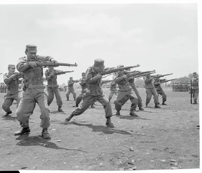 Framed Print : Soldiers Performing Bayonet Exercises Framed Print : Soldiers Performing Bayonet Exercises