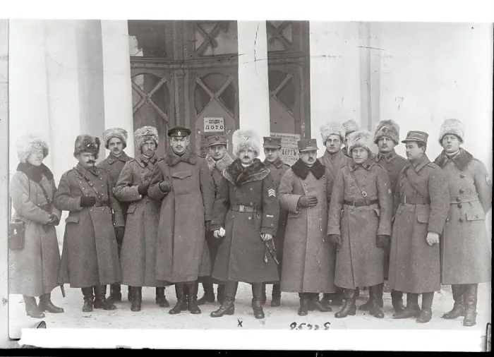 Framed Print : Soldiers Posing in Front of Building Framed Print : Soldiers Posing in Front of Building