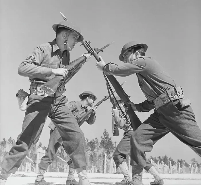 Framed Print : Soldiers Practicing Bayonet Skills Framed Print : Soldiers Practicing Bayonet Skills