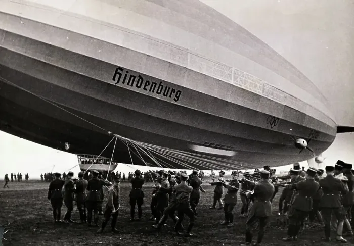 Framed Print : Soldiers Pulling Strings of Hindenburg