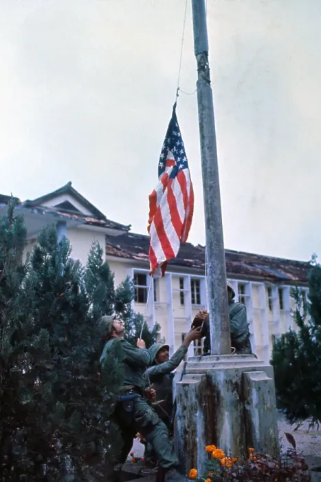 Framed Print : US Soldiers Raising Flag
