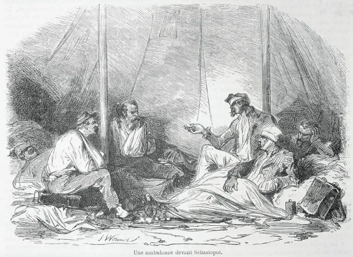 Framed Print : Soldiers Recovering in Field Hospital Framed Print : Soldiers Recovering in Field Hospital