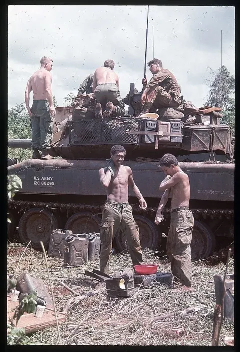 Framed Print : Soldiers Relaxing Around Tank Framed Print : Soldiers Relaxing Around Tank
