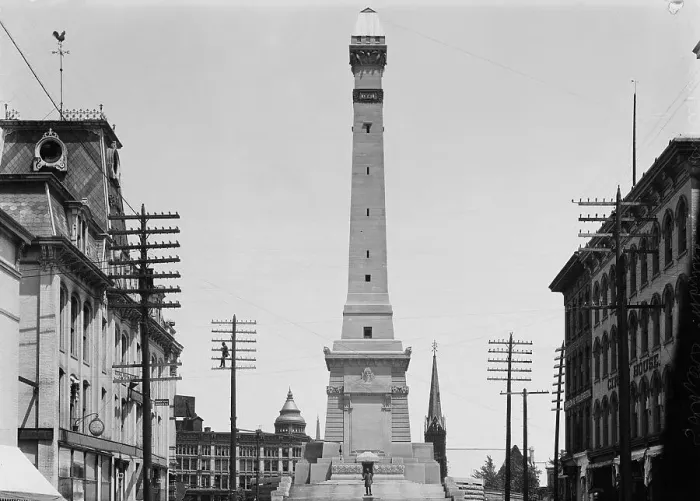 Framed Print : Soldiers and Sailors Monument During Construction in Indianapolis Framed Print : Soldiers and Sailors Monument During Construction in Indianapolis