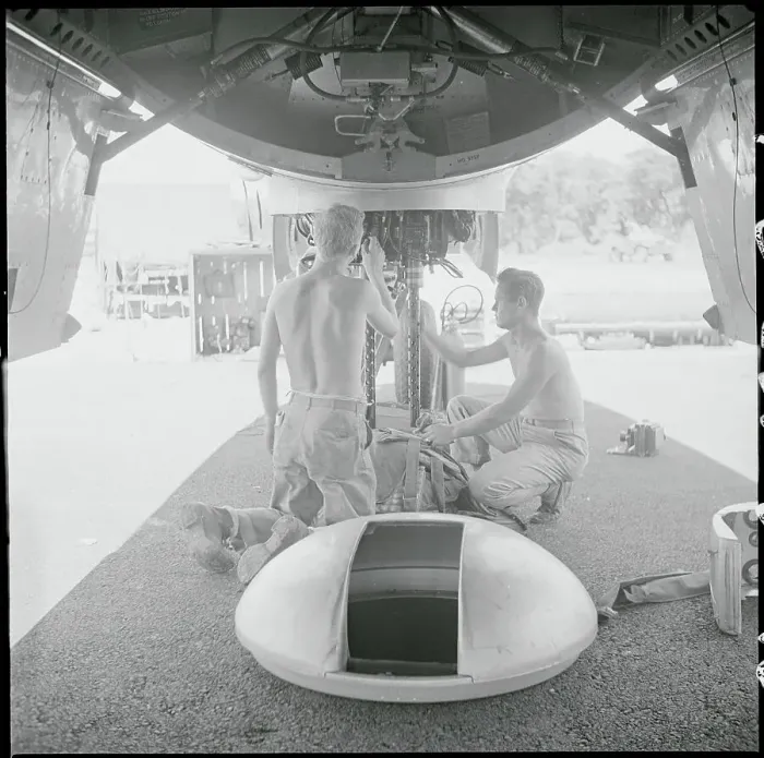 Framed Print : Soldiers Servicing Airplane Gun Turret Framed Print : Soldiers Servicing Airplane Gun Turret