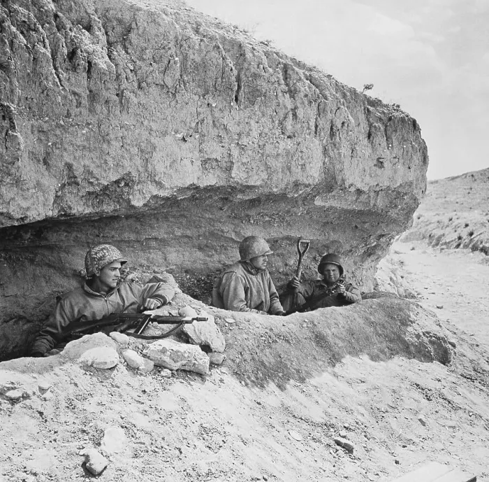 Framed Print : Soldiers Under Shelter; Hillside Framed Print : Soldiers Under Shelter; Hillside