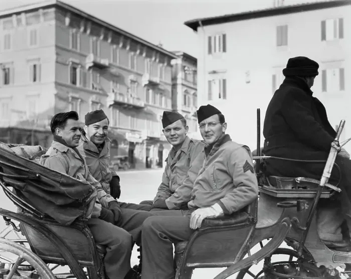 Framed Print : Soldiers Sightseeing In Italy Framed Print : Soldiers Sightseeing In Italy