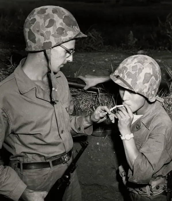 Framed Print : Soldiers Smoking At The Front In Korea Framed Print : Soldiers Smoking At The Front In Korea