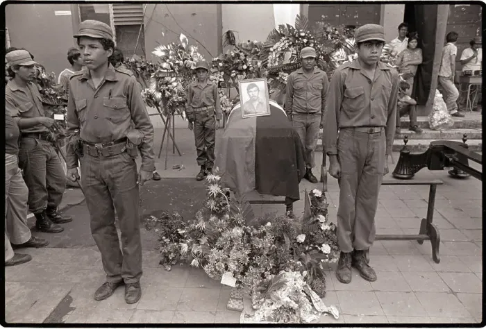 Framed Print : Soldiers Stand at Funeral of Sandinista Framed Print : Soldiers Stand at Funeral of Sandinista