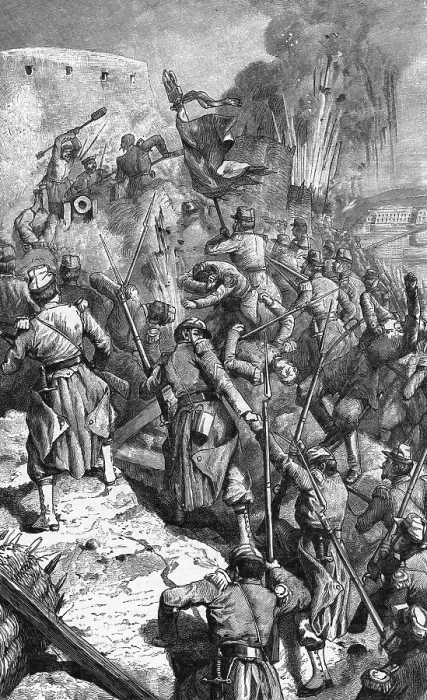 Framed Print : Soldiers Storming Fortress During Crimean War Framed Print : Soldiers Storming Fortress During Crimean War