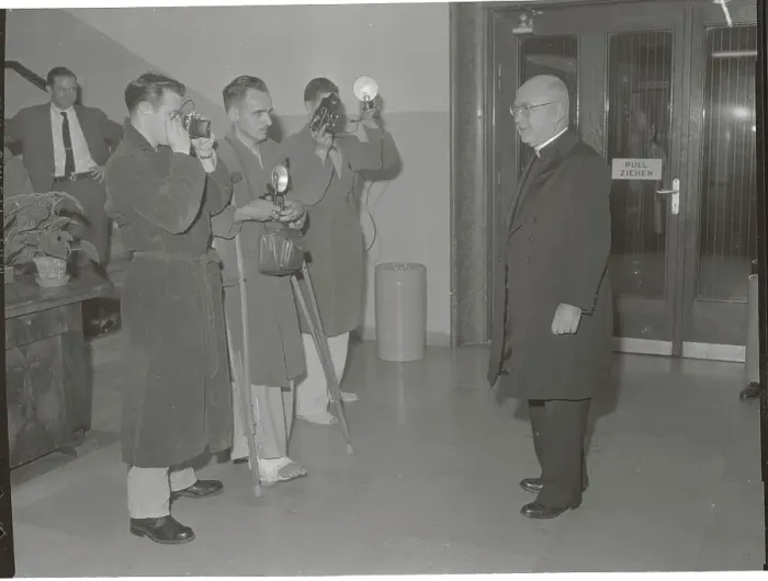 Framed Print : Soldiers Taking Pictures of Cardinal Spellman Framed Print : Soldiers Taking Pictures of Cardinal Spellman