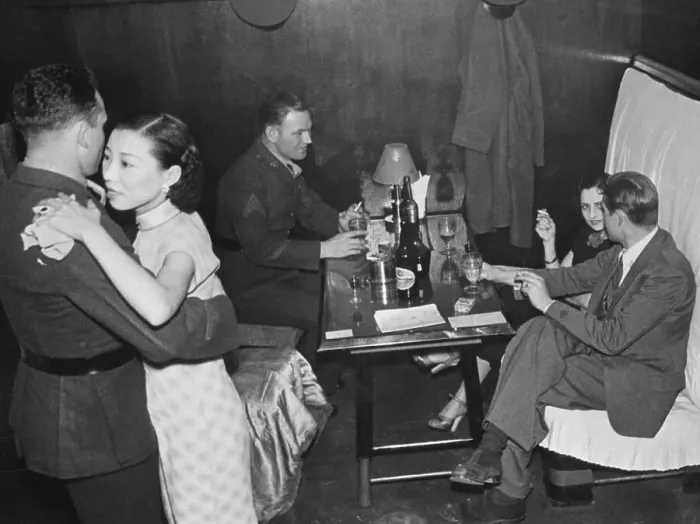 Framed Print : Soldiers and Taxi Dancers at Shanghai Party