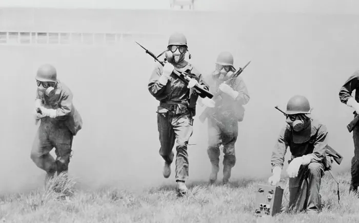 Framed Print : Soldiers Testing for Nerve Gas Framed Print : Soldiers Testing for Nerve Gas