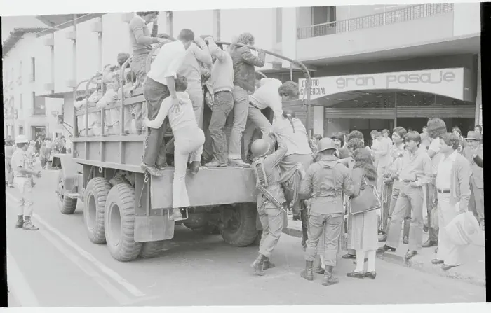 Framed Print : Soldiers Transport Locals Framed Print : Soldiers Transport Locals