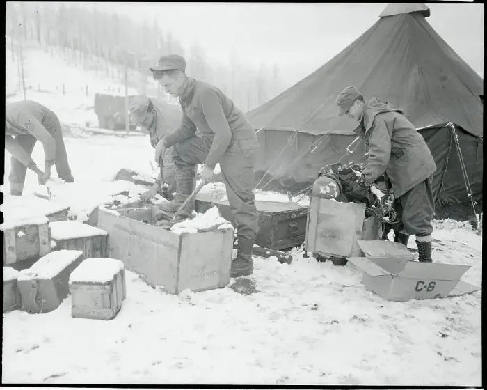 Framed Print : Soldiers Unpacking Gear Framed Print : Soldiers Unpacking Gear
