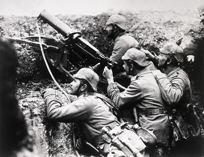 Framed Print : Soldiers Utilizing Machine Gun Framed Print : Soldiers Utilizing Machine Gun