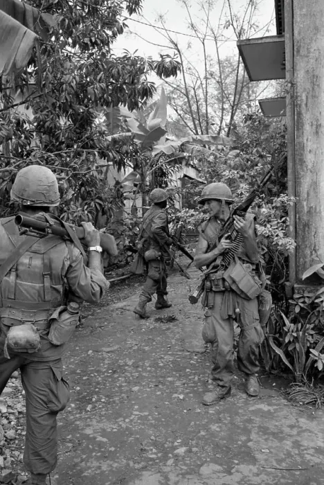 Framed Print : Soldiers Walking in City of Hue Framed Print : Soldiers Walking in City of Hue