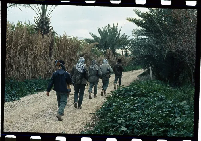 Framed Print : Soldiers Walking on Dirt Road in Jordan Framed Print : Soldiers Walking on Dirt Road in Jordan