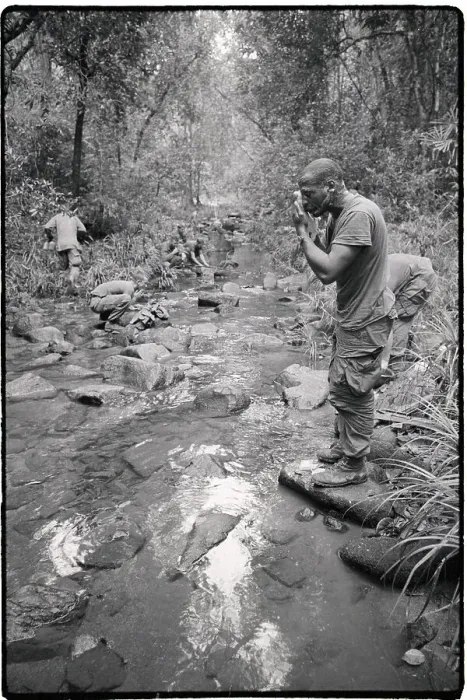 Framed Print : Soldiers Washing Themselves in Stream Framed Print : Soldiers Washing Themselves in Stream