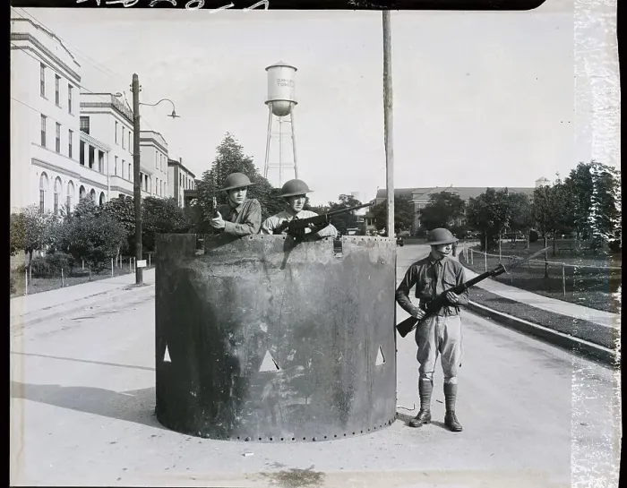 Framed Print : Soldiers On Watch Behind Metal Barricade Framed Print : Soldiers On Watch Behind Metal Barricade