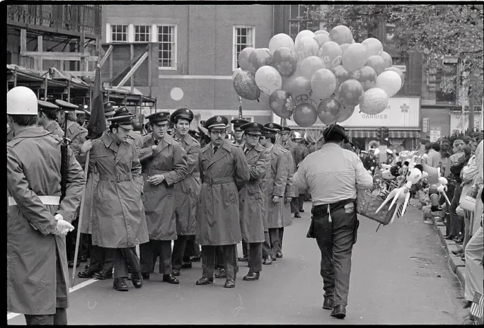Framed Print : Soldiers Watch Peddler W / Peace Balloons Framed Print : Soldiers Watch Peddler W / Peace Balloons