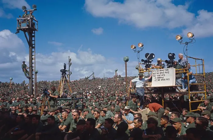Framed Print : Soldiers Watching a Bob Hope Performance Framed Print : Soldiers Watching a Bob Hope Performance